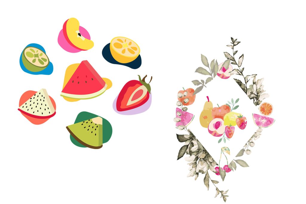watercolor illustrations of fruits