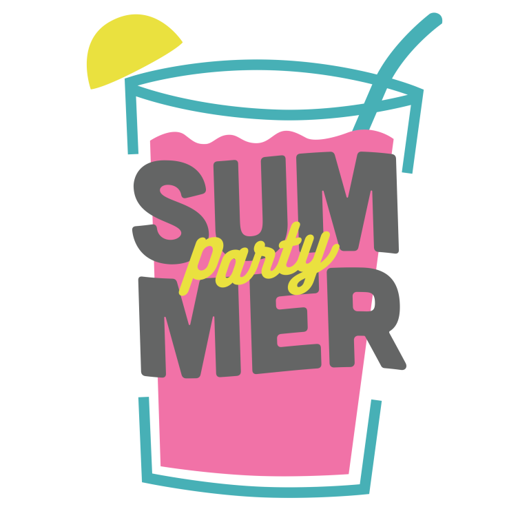 This illustration of a glass full of a summer drink with a straw