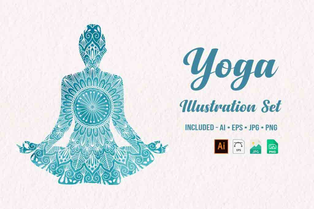 Yoga watercolor illustration