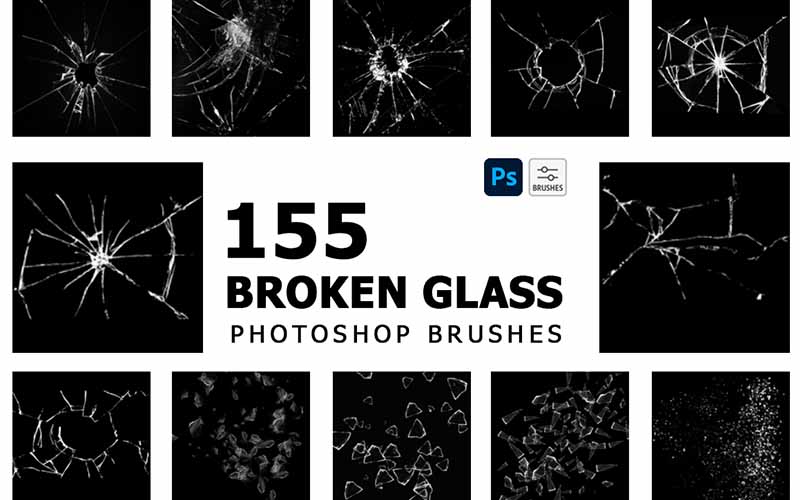 broken glass ps brushes