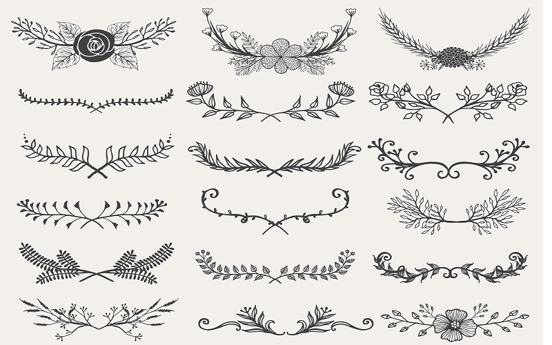 A collage of floral designs