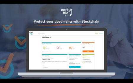 Certyfile - Blockchain Certification - Dashboard View on a Laptop Screen