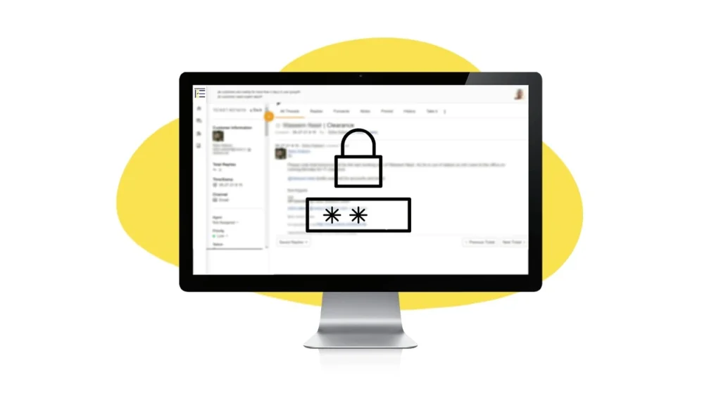 Password protection on display for the product