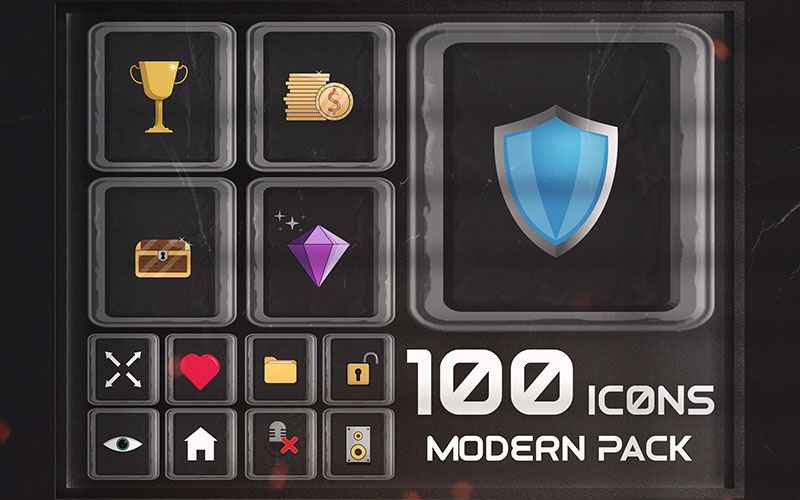 Modern Icons pack in this Unity Asset Store