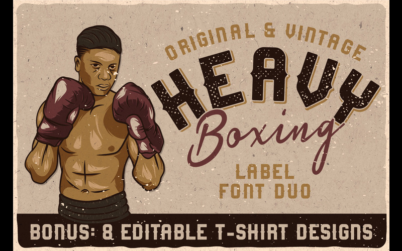 Heavy boxing typefaces available in this fun fonts bundle