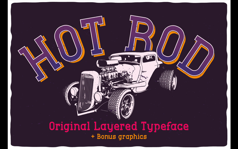 Hot rod typefaces available in this fun fonts bundle