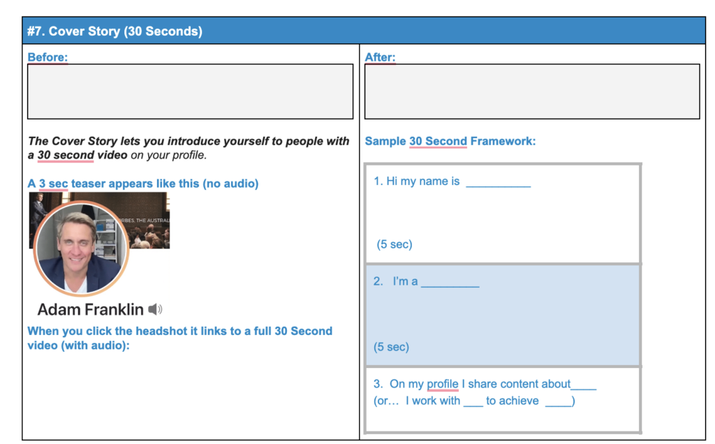 Cover Story - LinkedIn Profile makeover workbook