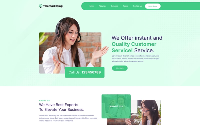 Telemarketing template to make website related to telemarketing