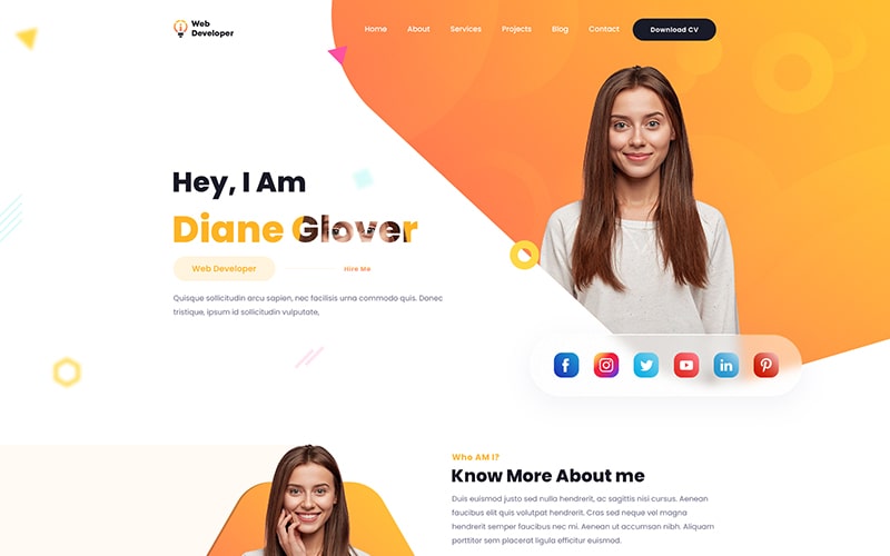 Web developer template to make websites related to web developer