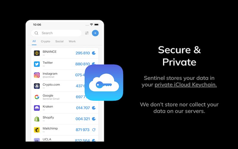 Sentinel - 2fa authenticator - Secure & Privacy Feature