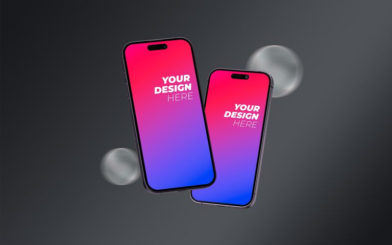two iPhones mockups