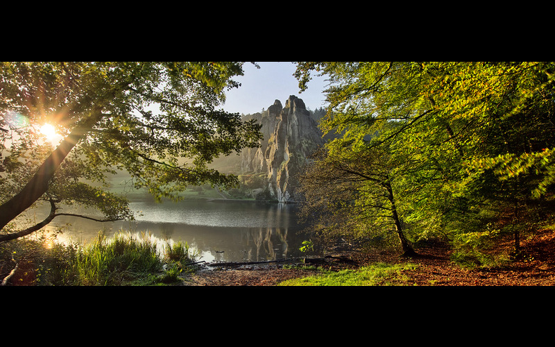 A scenery of sunrays and lake after using HDR 9 Pro - Photo Editing Software