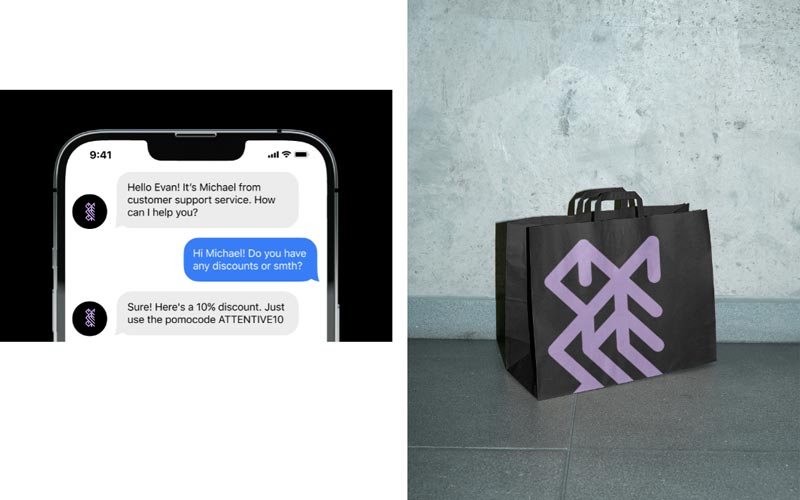 Ironov bag and mobile mockup