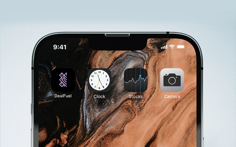 Dynamic logo used as a mobile icon using this dynamic logo creator
