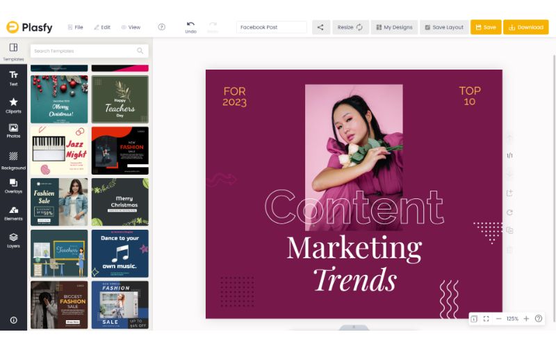 Template library with 17000+ templates. plasfy review