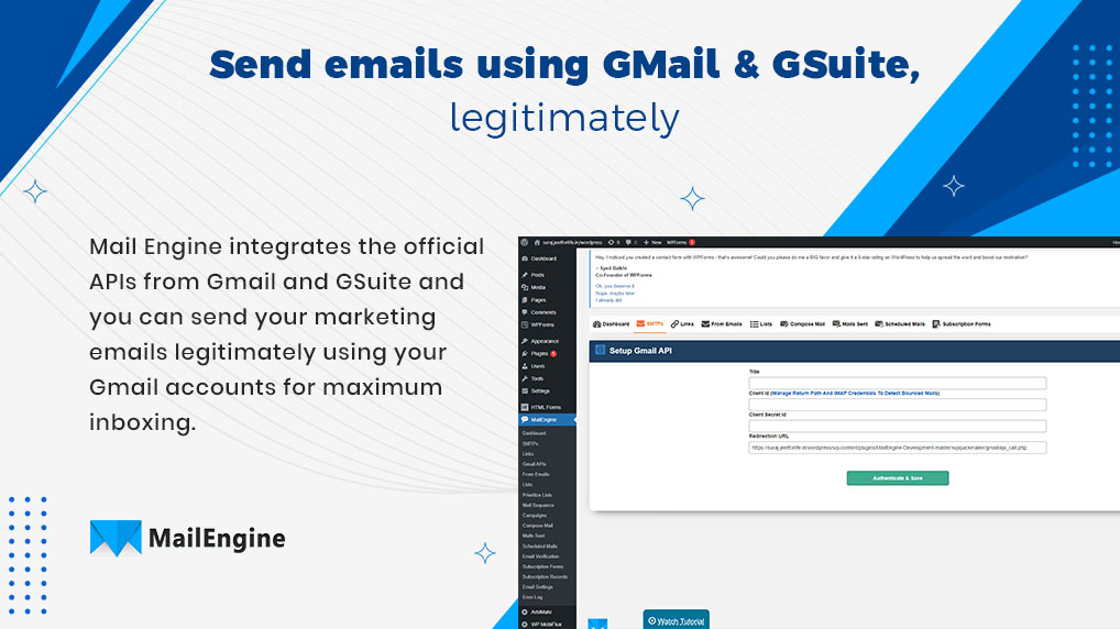 Send emails using gmails and G-suite with the help of this email marketing software for WordPress, best email automation platform
