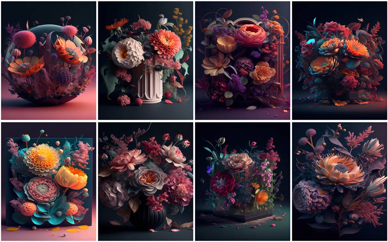 Carousal of flower arrangement images