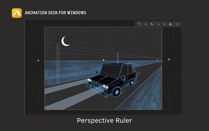 Perspective Ruler available in Animation Desk - digital animation software