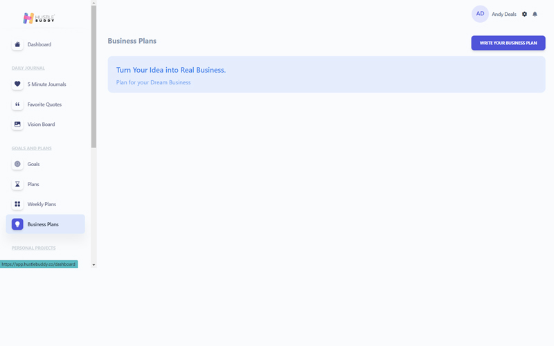 Hustle Buddy Business plan tool and side hustle planner