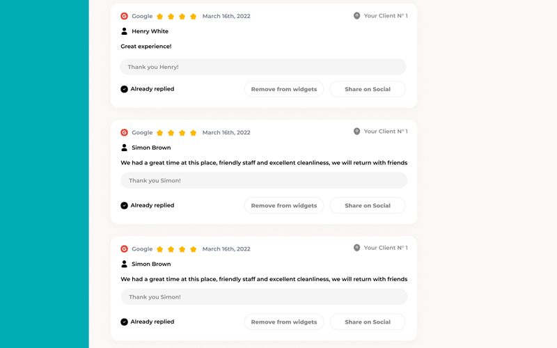 Riivu - review management system interface demonstrating the integration with popular review sites and real-time analytics
