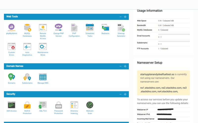 StartHost Web-Tools Panel