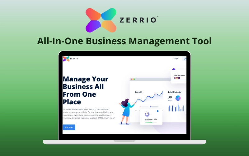 Zerrio Business Manageent tool Lifetime Deal Feature Image, lifetime deals, lifetime deal, lifetime software deals, crm lifetime deal