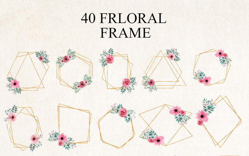 Floral frames preview in this Floral Design elements pack