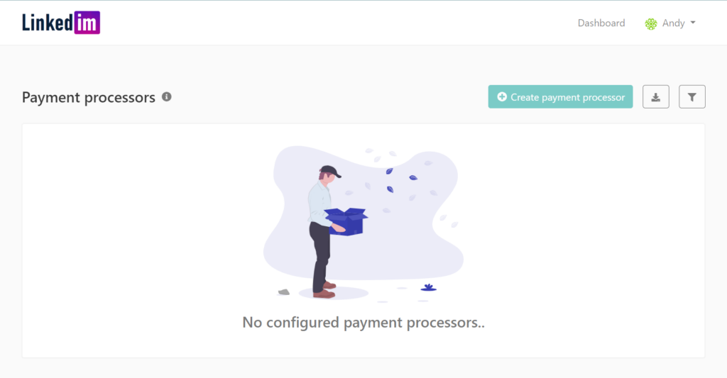 Payment Processor Tool showcasing create payments option - link shortener