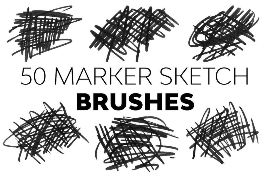 Marker sketch brushes preview image.