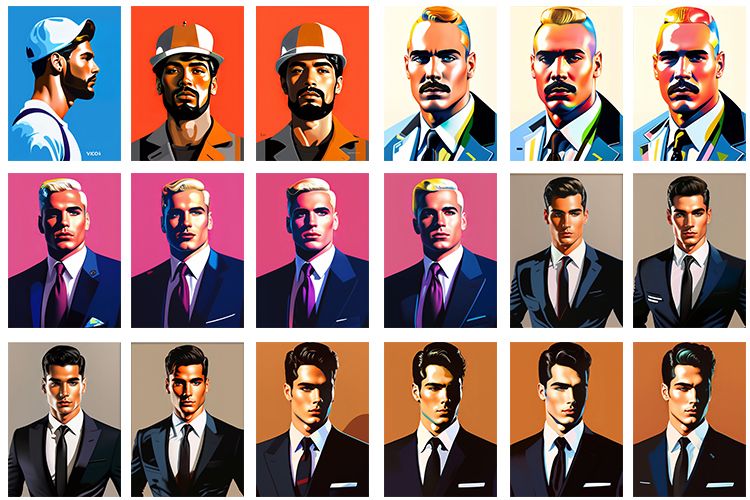 This image is a collage of men in wearing suits - male professions