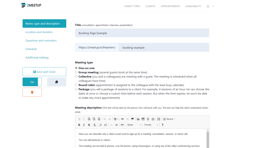 This image displays how easily you can draft a mail and schedule meetrings online with 2Meetup