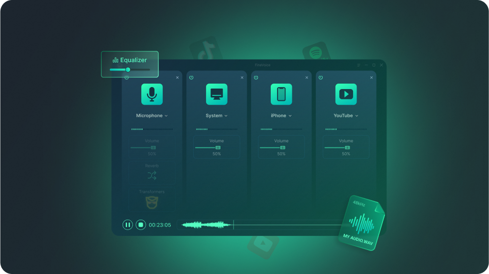 This image displays how you can record with great flexibility with this AI voice changer tool