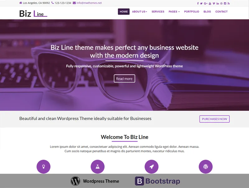 Biz Line Responsive Multipurpose WordPress Theme
