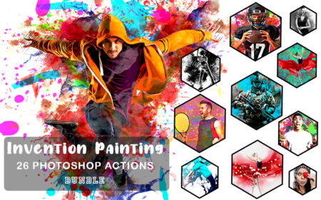 Feature image of Invention painting photoshop actions bundle.