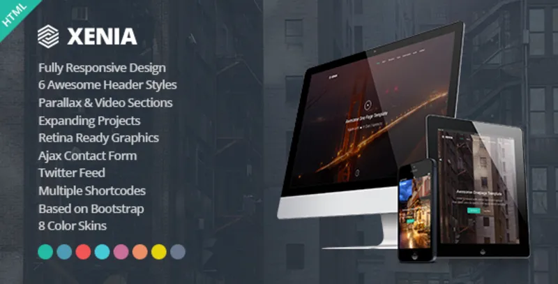 Xenia Responsive One Page Parallax WordPress Theme