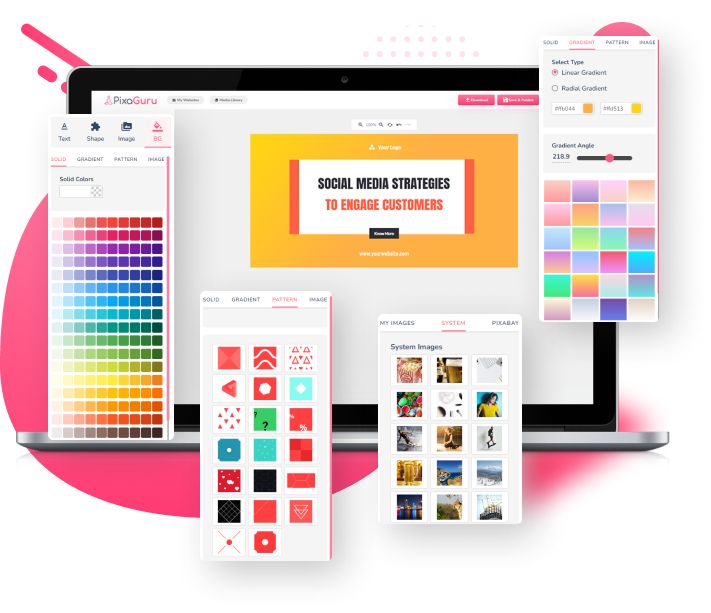 Customizable Background Options of Creatrio - graphic design software