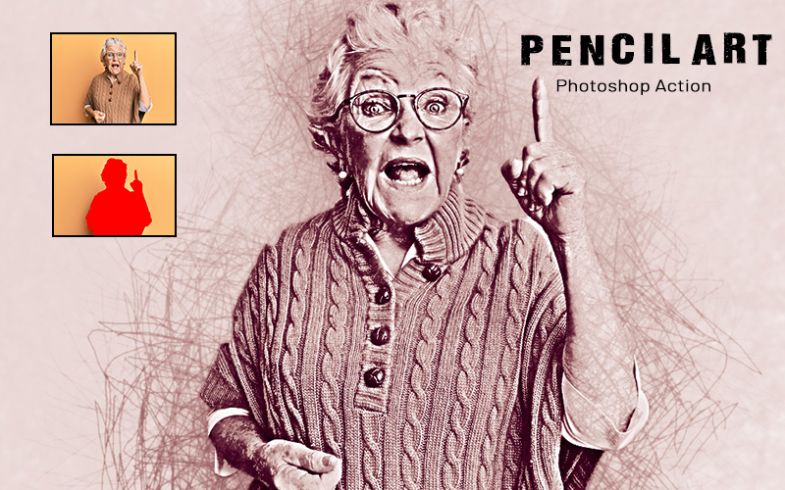 Pencil art photoshop action- elegant photoshop actions