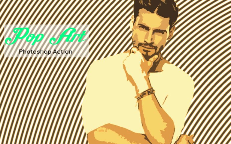 Pop Art Photoshop Action Applied To An Image of a young man