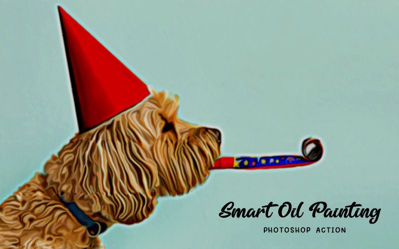 Smart oil painting photoshop action - digital oil painting action photoshop