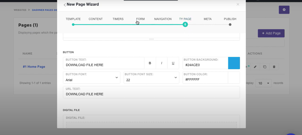 Thank you page builder preview
