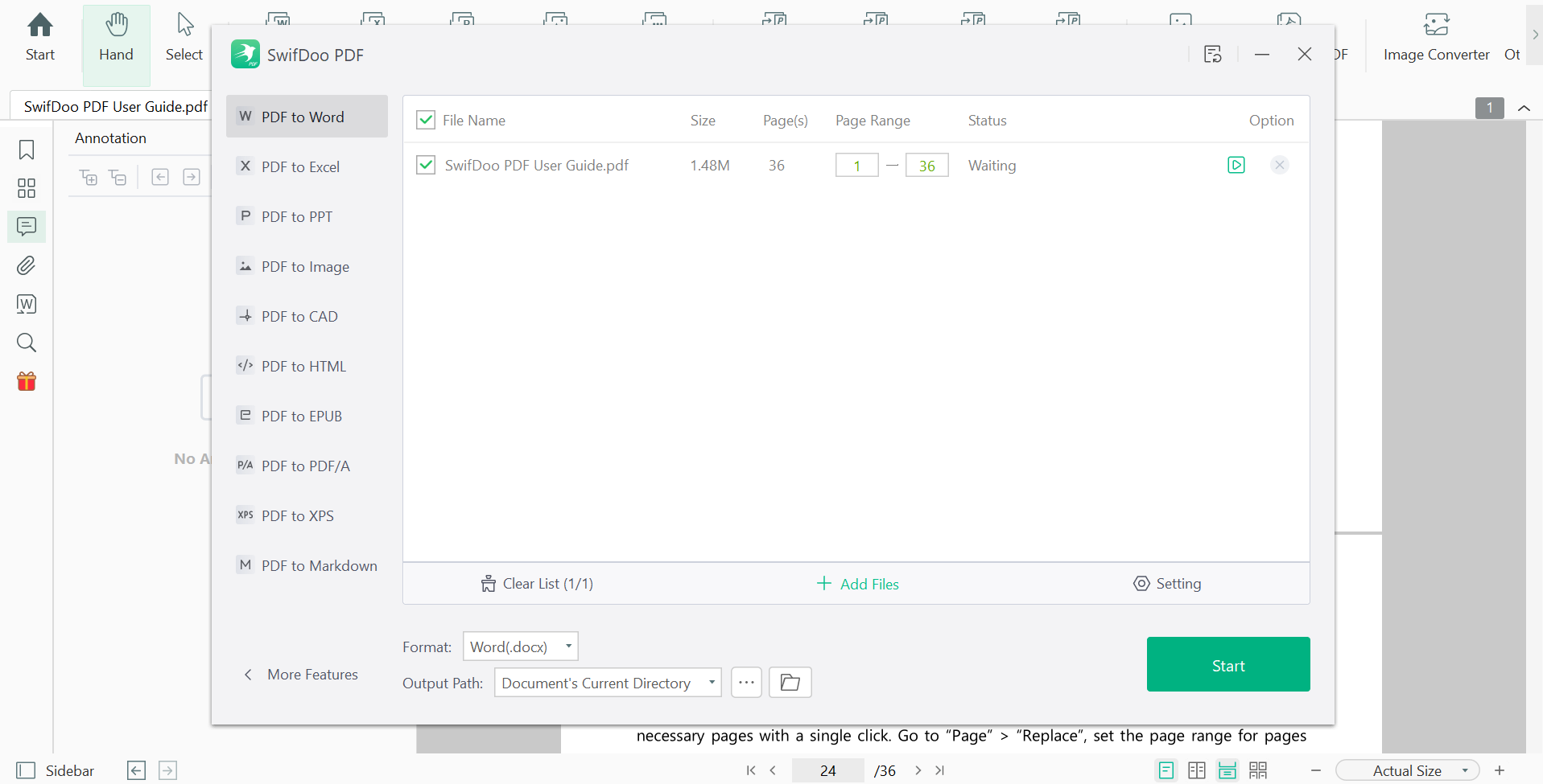 Swifdoo PDF converter preview image