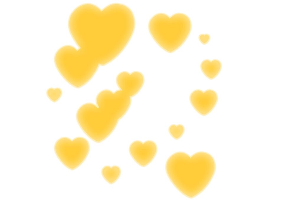 Glowing heart preview yellow