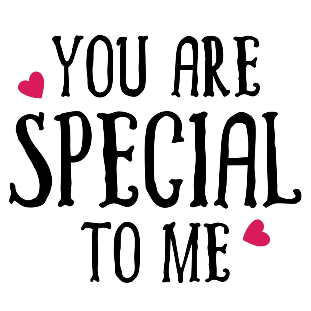 Valentines Text overlay for valentine's day quoting you are special to me