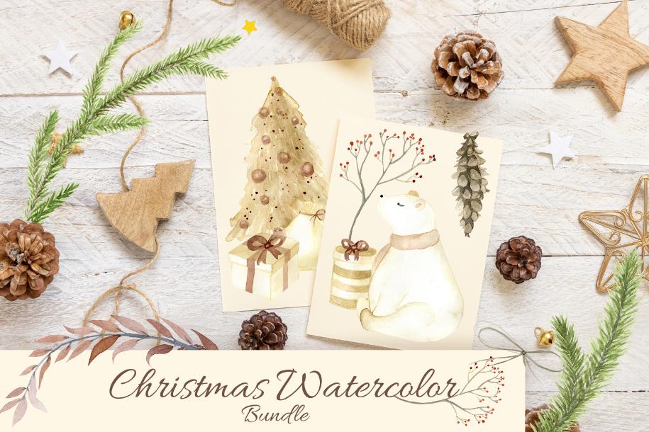 Christmas Watercolor Bundle Cover Image
