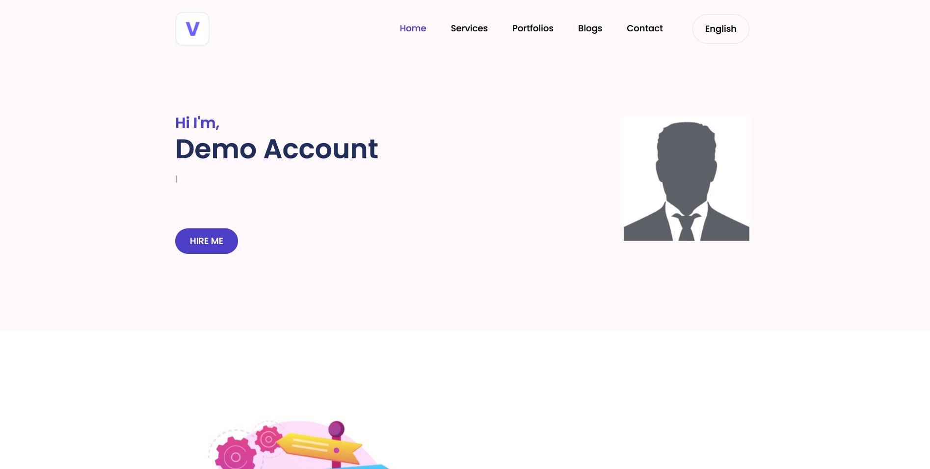 Demo portfolio website created using profile engineer - portfolio site maker