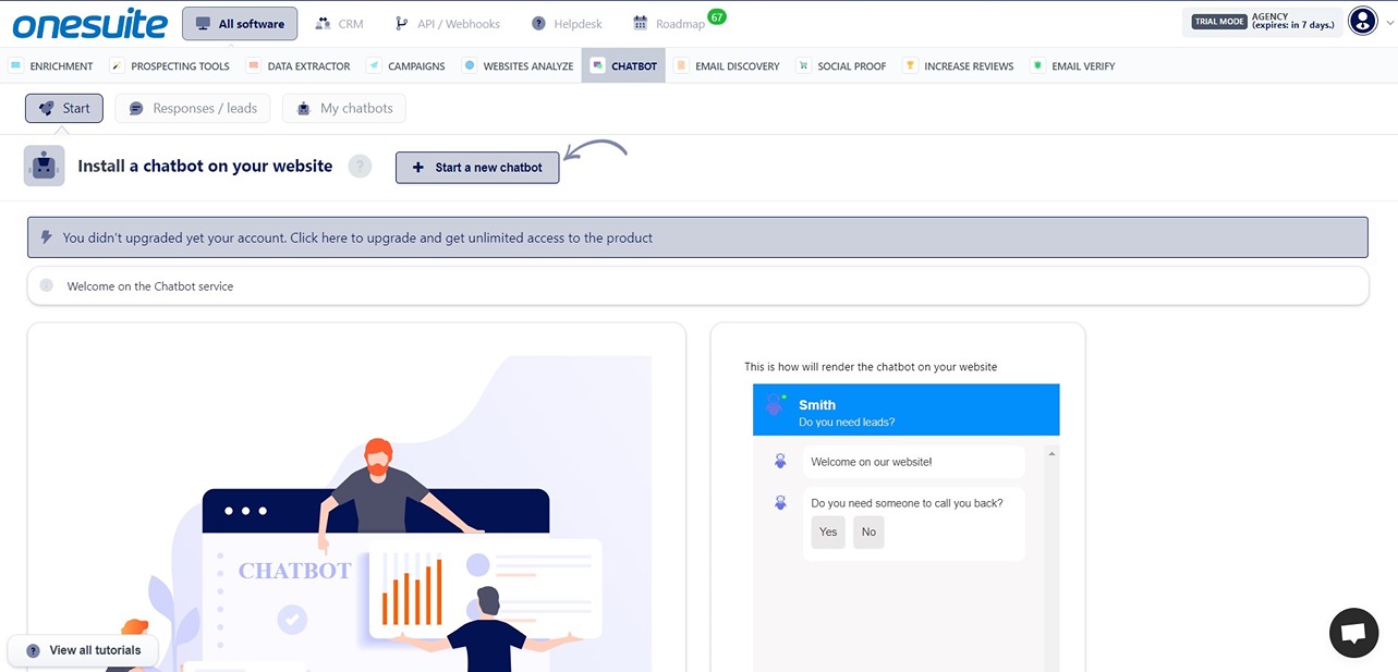 Create a Chatbot for your website with Lead Generation Platform