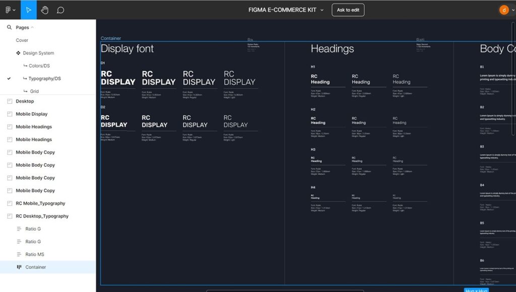 Typography Component Feature To create e-Commerce Website and design projects
