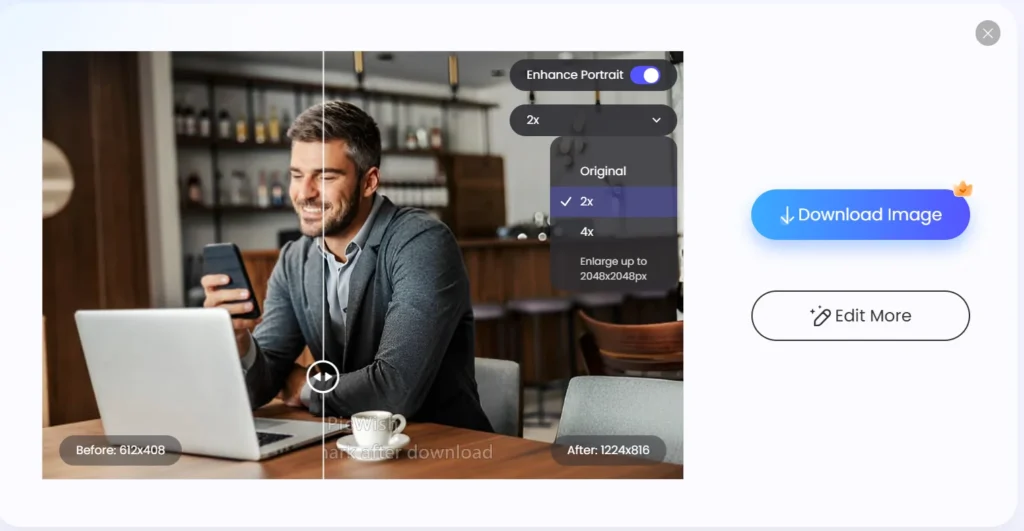 PicWish image Enlarger