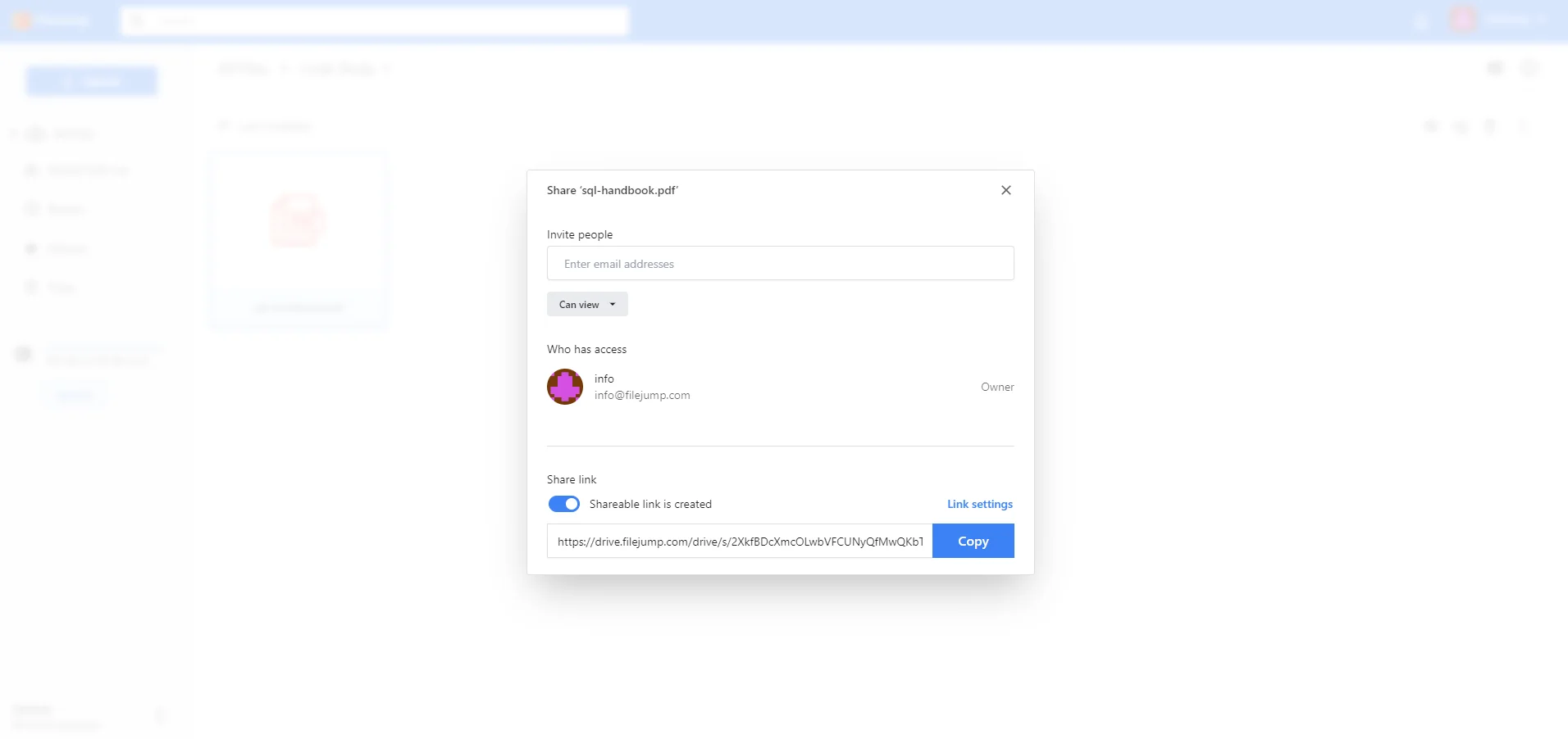 Share Files using a single link Feature, filejump review filejump cloud storage review filejump reviews