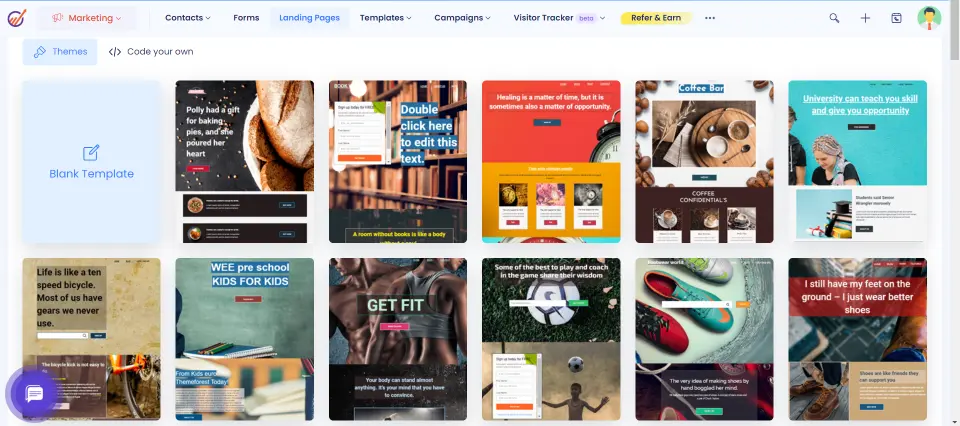 Landing Pages preview